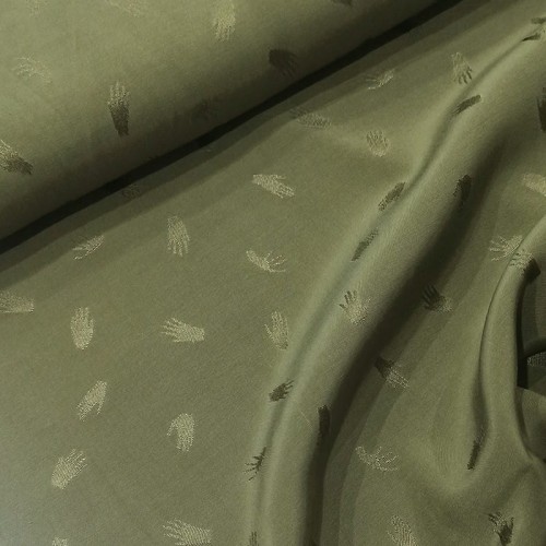 TKANINA WISKOZOWA ŻAKARD W DŁONIE - KHAKI