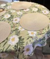 PŁÓTNO BAWEŁNIANE Z NADRUKIEM - BIAŁE KWIATY