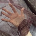 MIĘKKI TIUL ZE ZŁOTYM BROKATEM - BURGUNDOWY