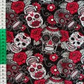 single jersey - czaszki w różach